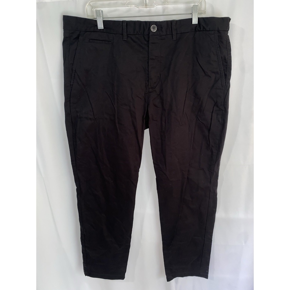 Perk Clothing Slim Fit Stretch Chino Pants Mens 40x30 Black Business